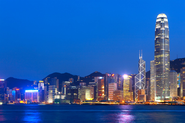 hong kong skyline la nuit - Photo, image
