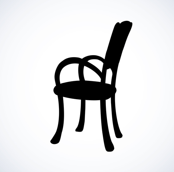 Vector drawing. Wooden chairs with armrests - Vector, Image