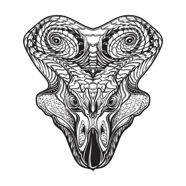 Protoceratops head. Sketch on a white background - Vector, Image