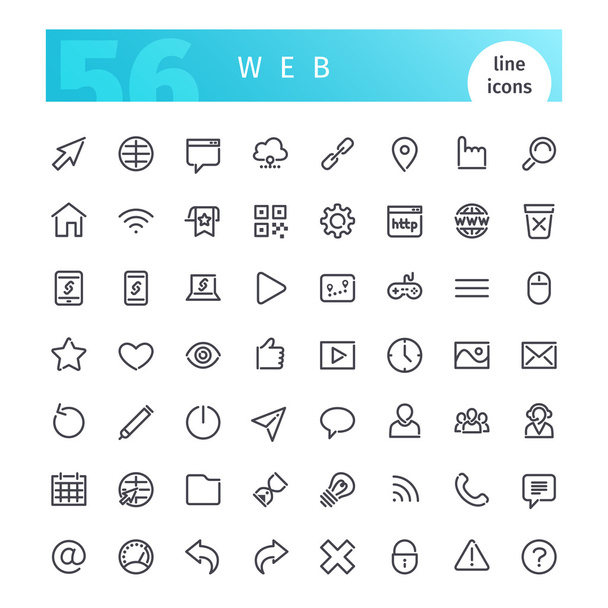 conjunto de iconos de línea web
 - Vector, imagen