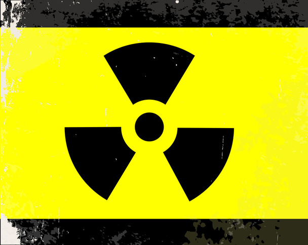 Abgenutztes radioaktives Warnsymbol - Vektor, Bild