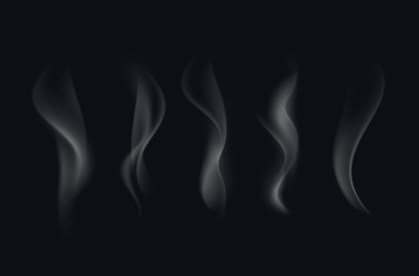 白い透明なタバコの煙の波 - ベクター画像