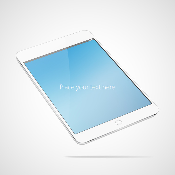 Touchscreen white tablet computer vector mockup with blank screen - Vektori, kuva