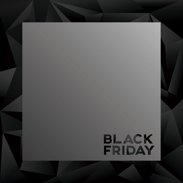 Black friday blank poster or banner vector illustration on low poly background. - Vector, Imagen