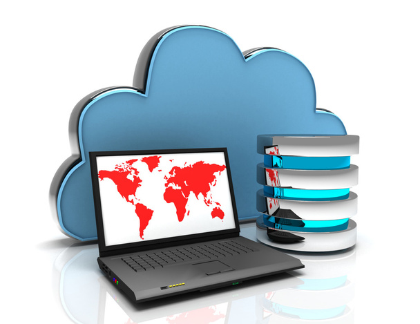 Cloud computing en externe gegevens opslag concept - Foto, afbeelding