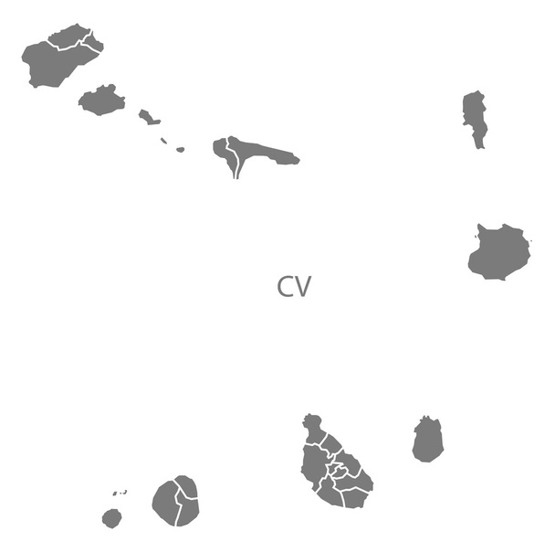 Πράσινο Ακρωτήριο δήμοι χάρτη γκρι - Διάνυσμα, εικόνα