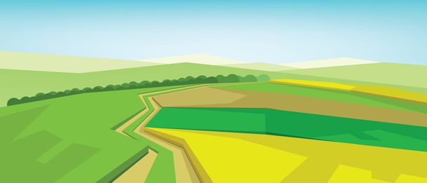 Vector abstract green landscape - Vector, Image