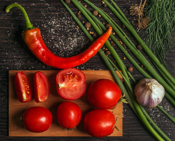 Vegetables and spices - Φωτογραφία, εικόνα