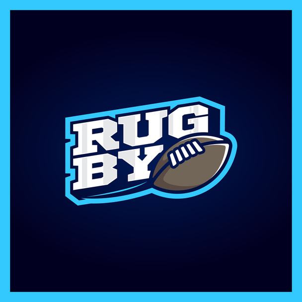 Moderne professionele Rugby sjabloon logo ontwerp met bal - Vector, afbeelding