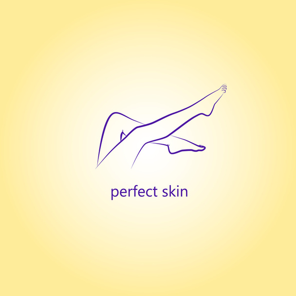 Perfect legs skin hair removal logo - Vector, Image
