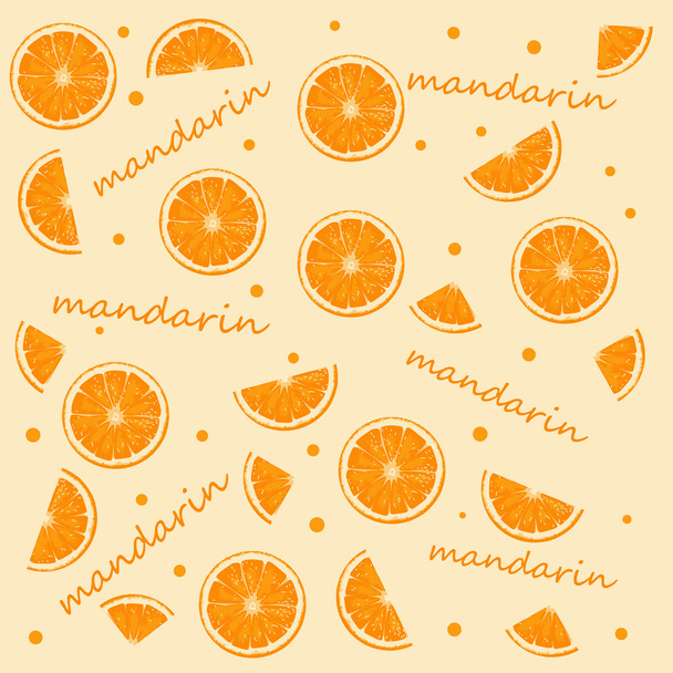 Naranja rebanada fondo mandarina
 - Vector, Imagen