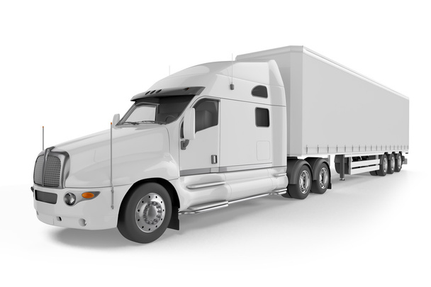 Duże przyczepy ciężarówki - na białym tle - Zdjęcie, obraz