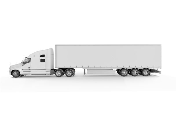 Duże przyczepy ciężarówki - na białym tle - Zdjęcie, obraz