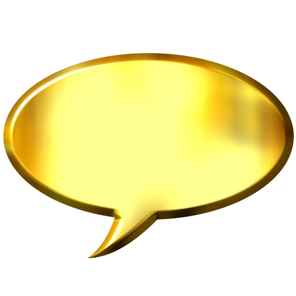 Burbuja de habla dorada 3D
 - Foto, Imagen