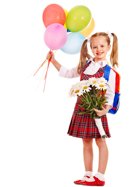 Schoolchild with flower. - Fotografie, Obrázek
