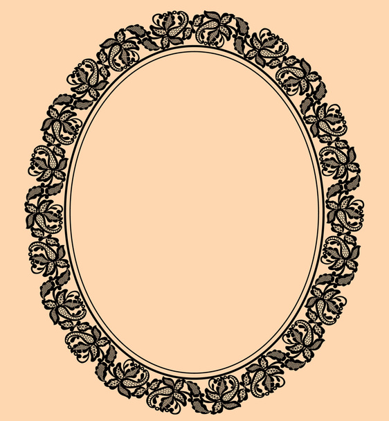 Black lace frame - Vector, Image