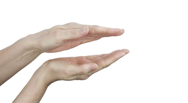 Paralelní léčivé ruce na bílém pozadí  - Fotografie, Obrázek