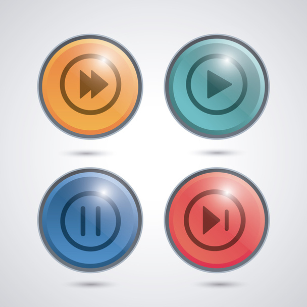 Набор иконок для видео и медиа
 - Вектор,изображение