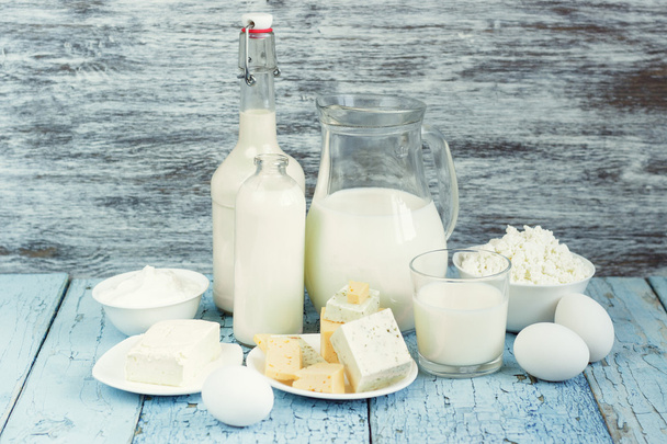 Set of different milk products - 写真・画像