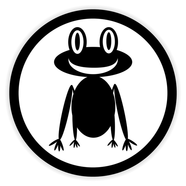 Frog button on white. - Vector, afbeelding