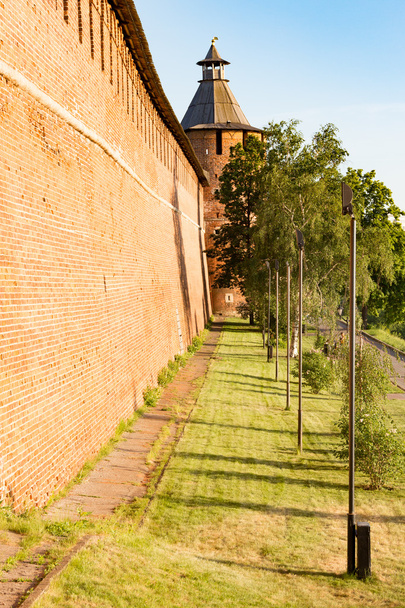 Red brick wall and tower of fortress - Photo, image