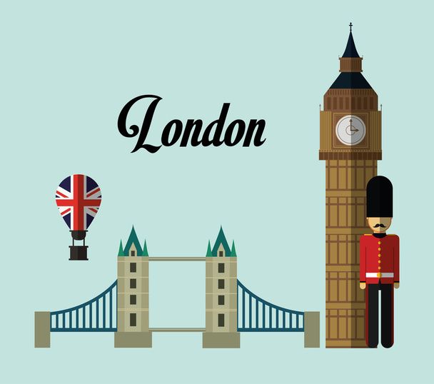 Londres Inglaterra hito conjunto de diseño
 - Vector, imagen