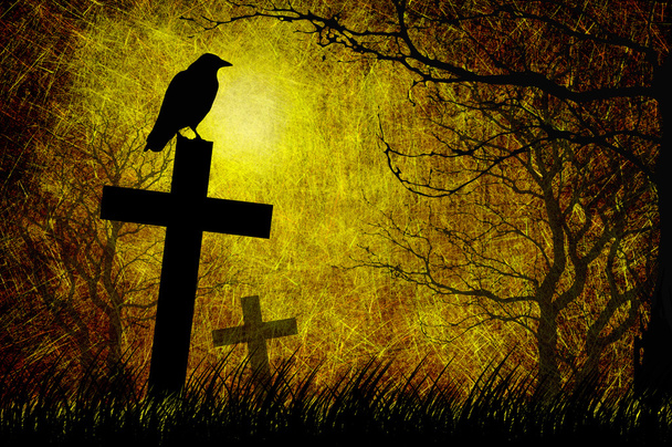 Grunge texturierte Halloween-Nacht Hintergrund - Foto, Bild