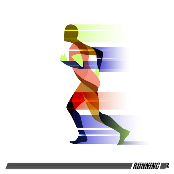 Hombre corriendo vector icono colorido
 - Vector, imagen
