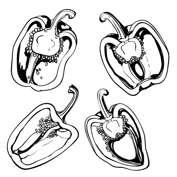Vector set with bell pepper - Vector, Image