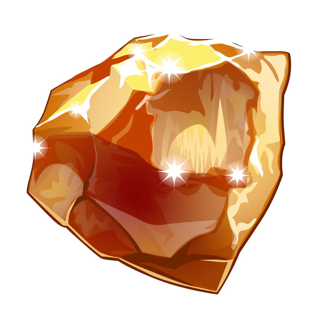 Yellow shining gem crystal isolated - Vector, imagen