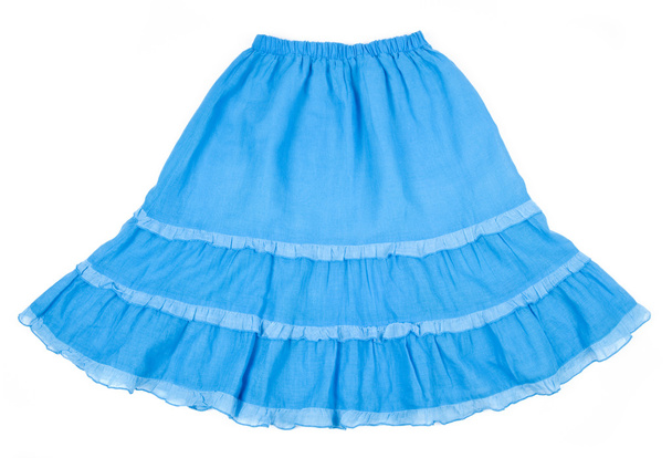 Falda azul aislada en blanco
 - Foto, imagen