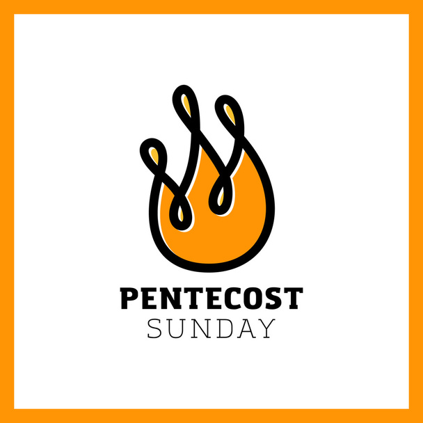 Esboço Vector logotipo de Pentecostes Espírito Santo Chama. Logotipo de incêndio
 - Vetor, Imagem