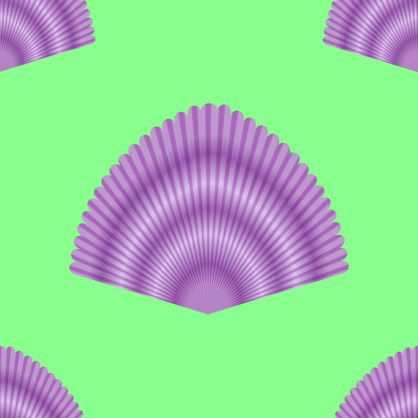 Patrón sin costura de concha marina exótica
 - Vector, Imagen