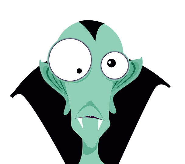 Divertido vampiro de dibujos animados verde
 - Foto, Imagen