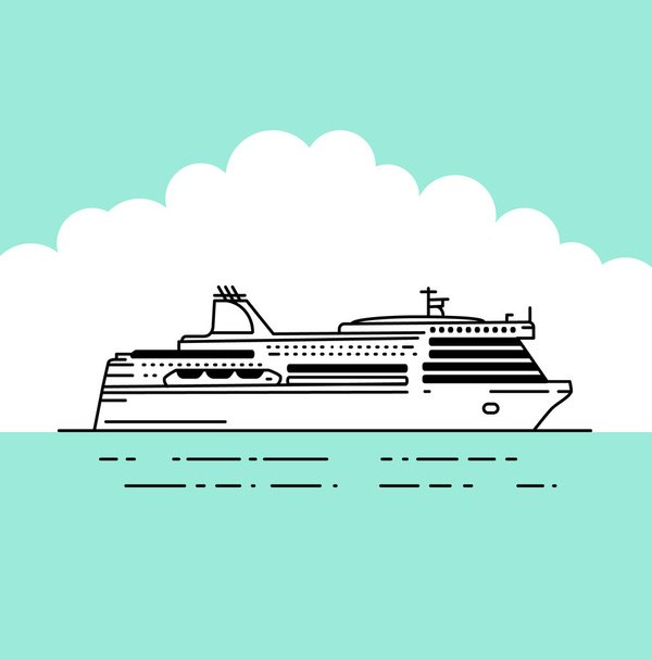 Vector flat ferryferry boat vector illustration - Vector, Image