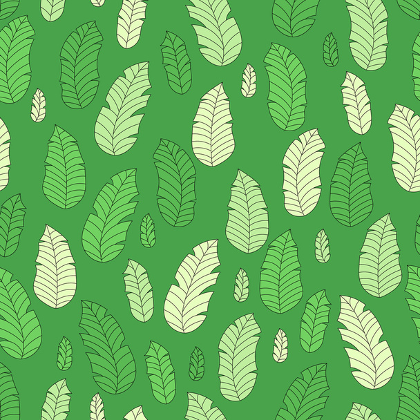Vector tropical leaves pattern - Vektör, Görsel