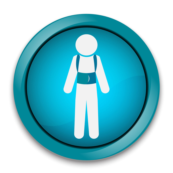 Injured of the back pain icon. Splint for spinal bracing - Vector, Image