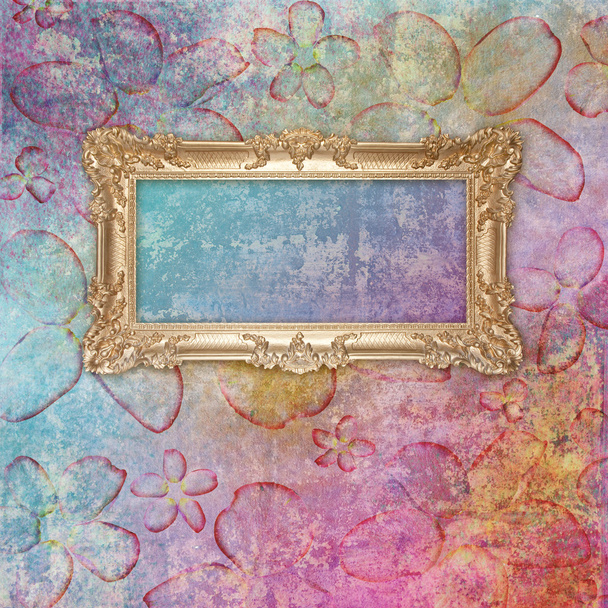 Retro background with decorative frame - Foto, afbeelding