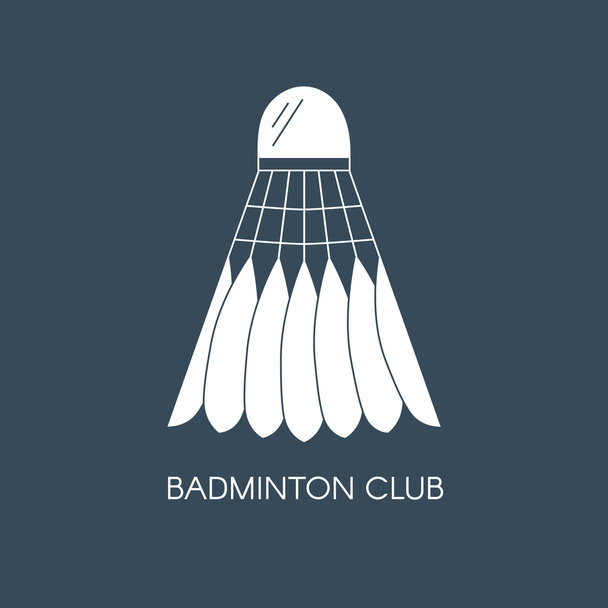 バドミントン フェザー羽根アイコン。バドミントン クラブの創造的なロゴのテンプレートです。ベクトルの線形図  - ベクター画像