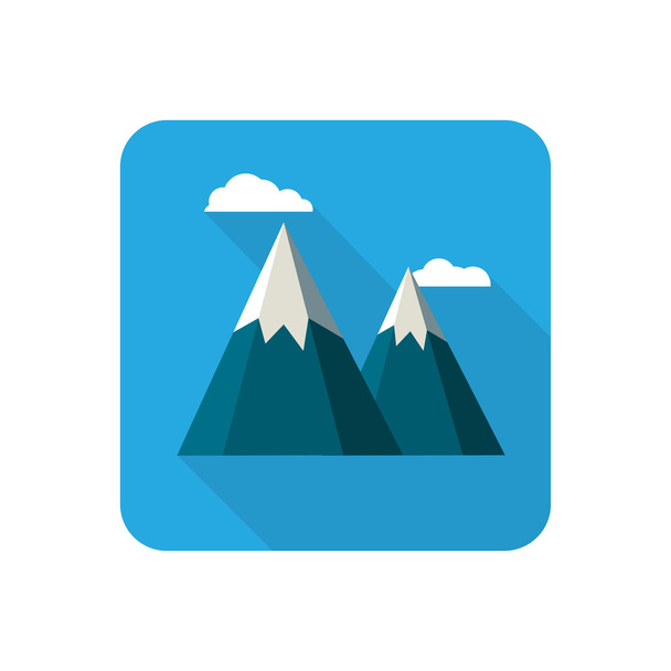 Mountains color flat icon - Wektor, obraz