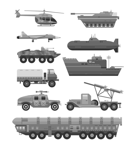 Military technic transport armor flat vector illustration. - Vector, Image