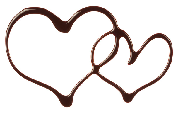 het hart is gemaakt van chocolade siroop - Foto, afbeelding