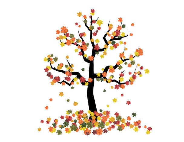 δέντρο με φθινοπωρινά φύλλα - Διάνυσμα, εικόνα