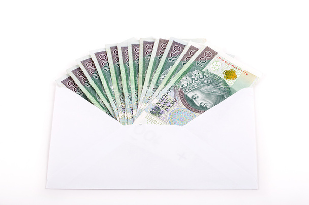 Pools geld in een witte envelop  - Foto, afbeelding