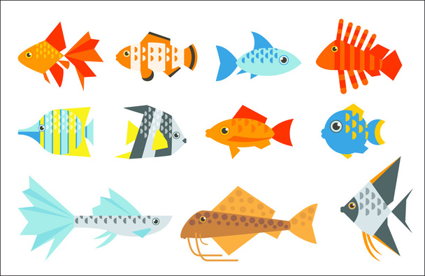 Aquarium fish set - Vector, Imagen