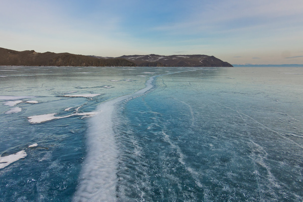 Blue ice of Lake Baikal, Olkhon Island - Foto, Imagen