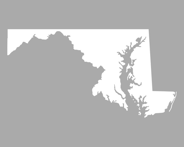 Accurate map of Maryland - Vector, Image