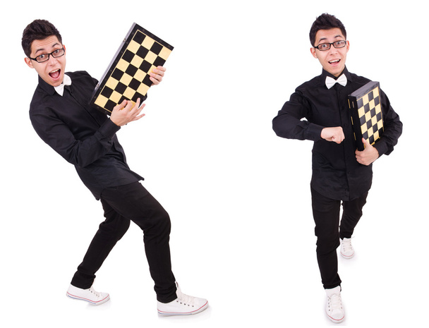 Забавні шахісти ізольовані на білому
 - Фото, зображення