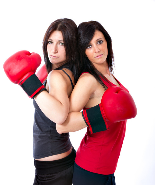 sexy kobiet gotowy na mecz bokserski - Zdjęcie, obraz