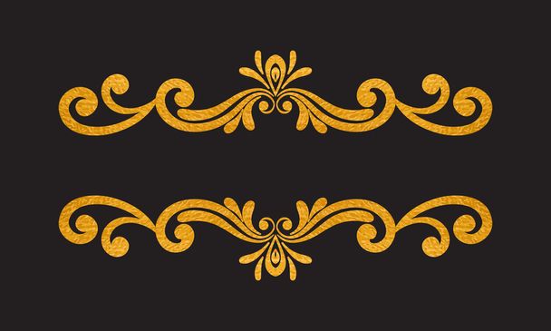 Elegant luxury vintage gold floral border - Wektor, obraz